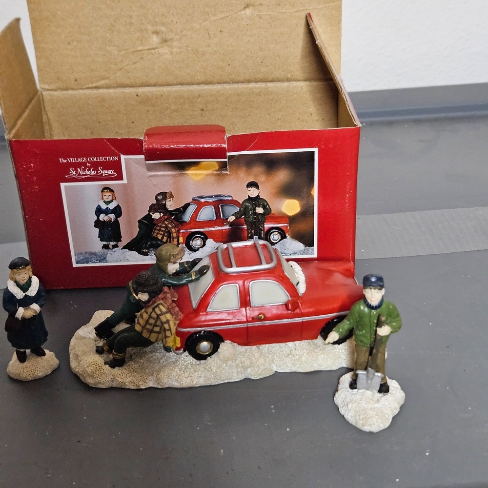 St. Nicholas Square Christmas Village "Stuck in a Rut"‎ Complete Set